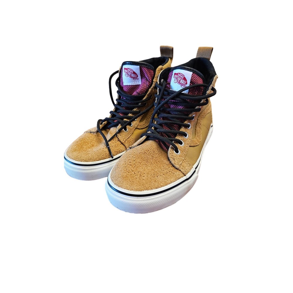 Vans Brown Suede High Top Sneaker Womens 8.5‎ Men 7 Pink Tongue
